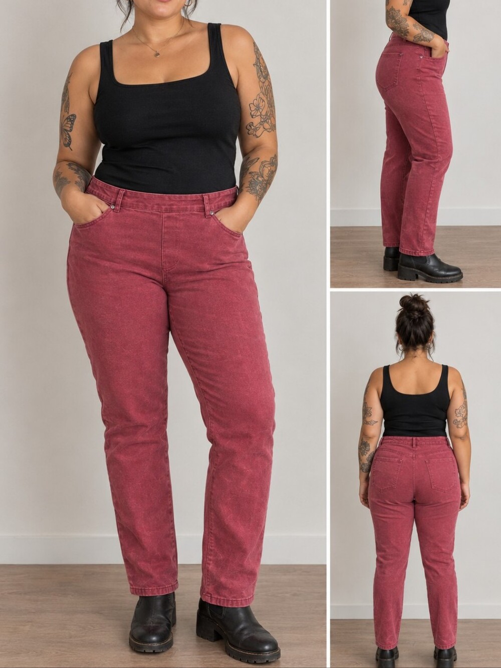 George Muted Red Straight-Leg Pants – US Size 14